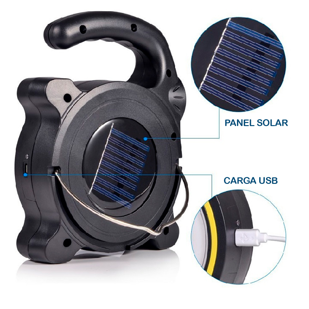 Foco de mano 16 LEDS + Panel Solar - Imagen 2